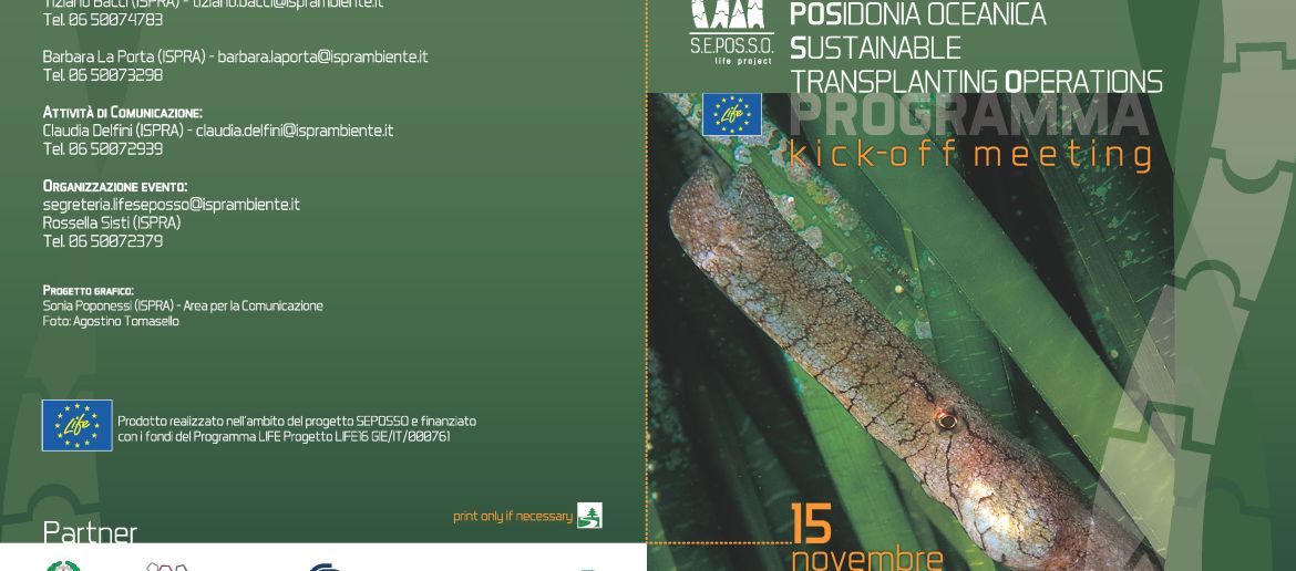 Kick-Off meeting LIFE project SEPOSSO “Supporting Environmental governance for the POSidonia oceanica Sustainable transplanting Operations”