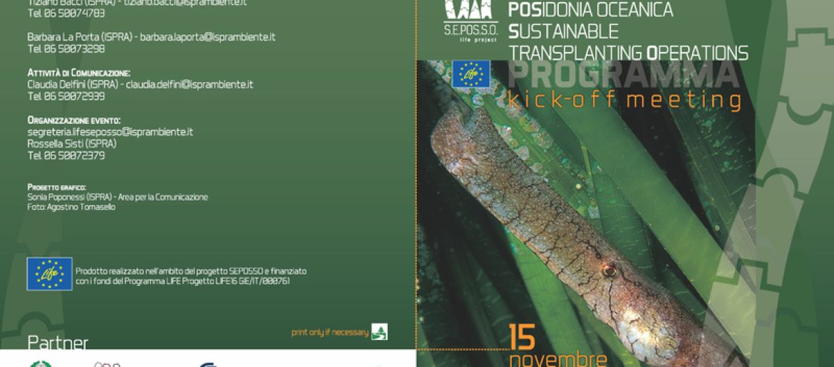 Kick-Off meeting del Progetto LIFE SEPOSSO “Supporting Environmental governance for the POSidonia oceanica Sustainable transplanting Operations”