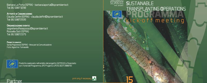 Kick-Off meeting del Progetto LIFE SEPOSSO “Supporting Environmental governance for the POSidonia oceanica Sustainable transplanting Operations”